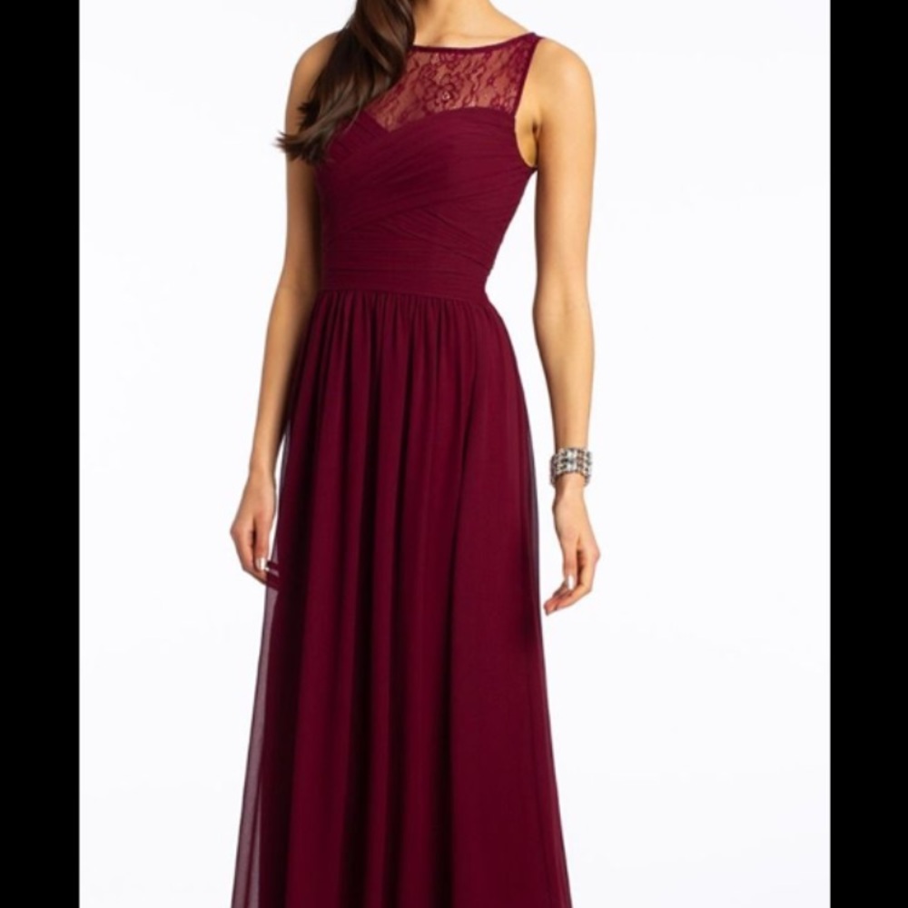 Burgundy Chiffon Bridesmaid/ Prom Dress